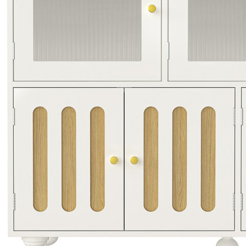 Rootz Modern Sideboard Cabinet - Dining Room Storage - Piano Key Design - Durable MDF - 120cm x 40cm x 90cm
