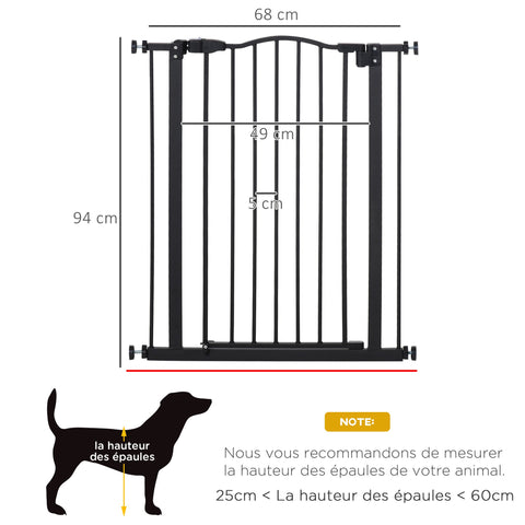 Rootz Dog Gate - Extendable Pet Gate - Safety Barrier - Double Locking - 74-80cm Width - Black