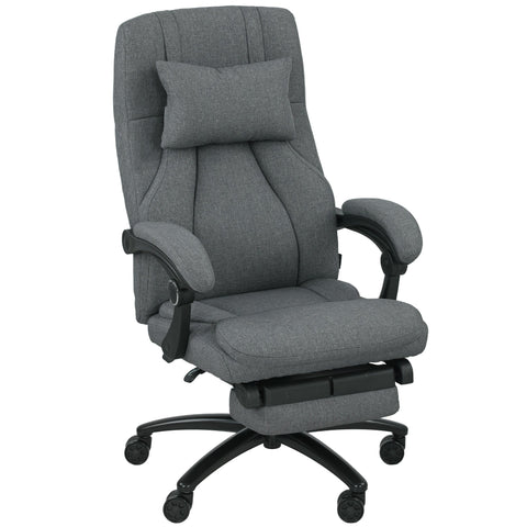 Rootz Massage Office Chair - Ergonomic Chair - Swivel Chair - Vibration Massage - Grey - 64cm x 74cm x 109-117cm