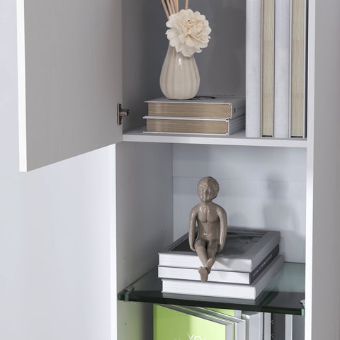 Rootz Bookcase Storage Shelf - Adjustable Units - Shelf Organizers - Modern Aesthetic - 40 x 38 x 160 cm White