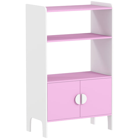 Rootz Children's Bookshelf - Kid's Bookcase - Storage Unit - Anti-Tipping Design - 60L x 100H cm - Pink & White