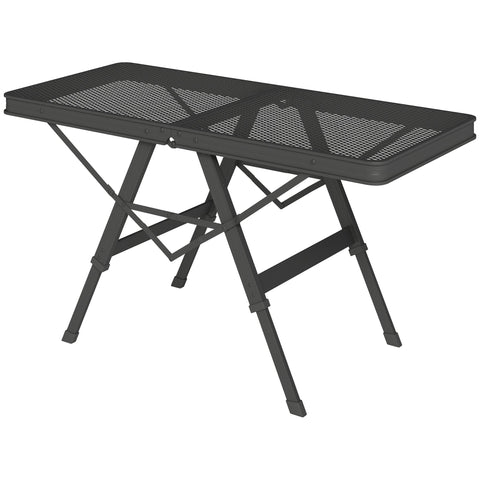 Rootz Adjustable Camping Table - Folding Picnic Table - Portable BBQ Table - Rust Resistant - 90cm x 40.5cm x 48/58cm