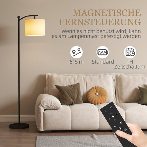 Rootz Floor Lamp - Adjustable Light - Standing Lamp - Remote Controlled - 11 Adjustable Brightness - 54.3cm x 30.6cm x 159.6cm