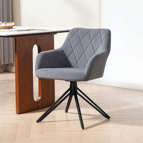 Rootz Retro Accent Chair - Lounge Chair - Dining Chair - Generous Upholstery - Grey - 58cm x 60.5cm x 79cm