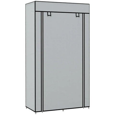 Rootz Wardrobe - Fabric Cabinet - 1 Clothes Rail - 2 Drawers - Sliding Drawers - Non-woven Fabric - Gray - 83 x 42.5 x 162.5 cm