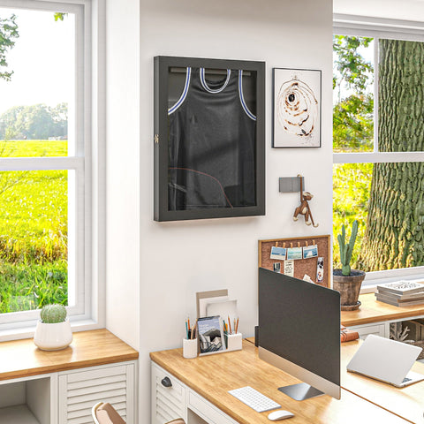 Rootz Frame-Box T-Frame - Jersey Display Case - Sports Memorabilia Frame - Dust Protection - 71cm x 6.5cm x 89cm