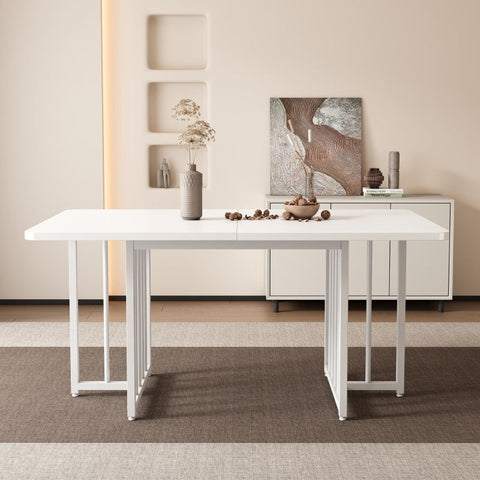 Rootz Modern Dining Table - Minimalist Desk - Simple Workstation - Durable Design - 158cm x 76cm x 75cm