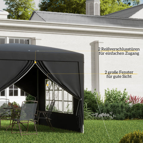 Rootz 3 x 3m Pavilion - Garden Tent - Marquee - UV Protection - 2.95m x 2.95m x 2.58m - Ideal for Celebrations & Camping