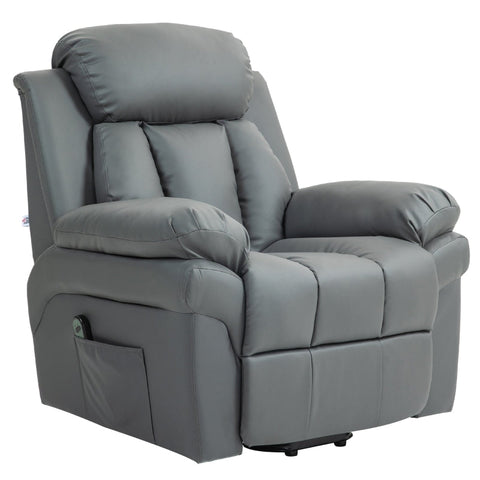 Rootz Electric Riser Chair - TV Armchair - Recliner with Stand-Up Aid - Faux Leather - 93cm x 96cm x 105cm