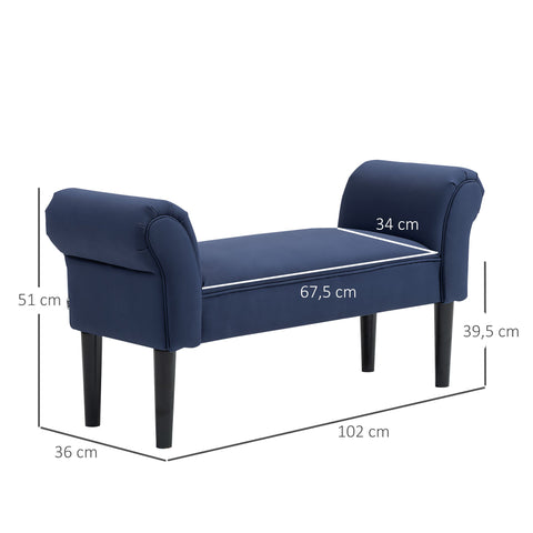 Rootz Padded Bench - Upholstered Seat - Bedroom Bench - Comfort Seating - 130kg Capacity - 102cm x 36cm x 51cm