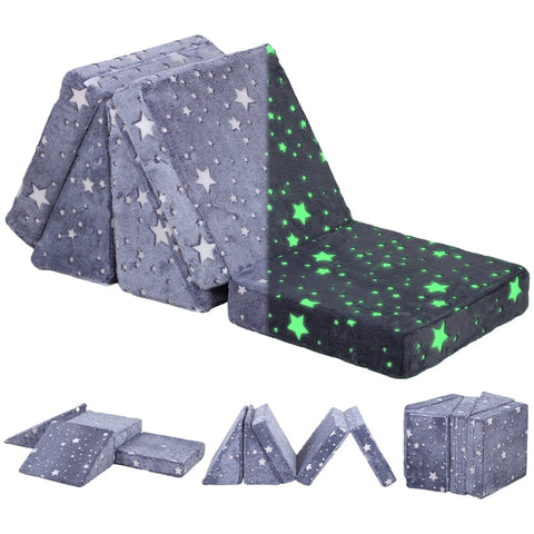 Rootz Play Sofa for Kids - Transforming 5-Piece Set - Stairs & Obstacle Course - Star Pattern - High-Density Foam - Easy Cleaning - 50W x 50D x 27.5H cm