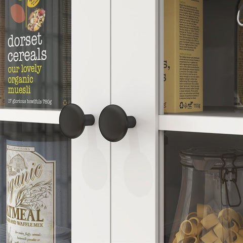 Rootz Display Cabinet - Hallway Cabinet - Kitchen Organizer - Adjustable Shelves - 74.5W x 40D x 172H cm