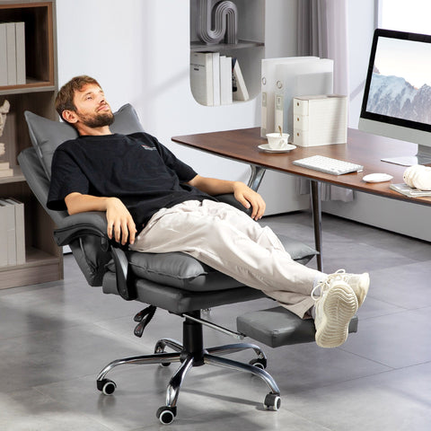 Rootz Ergonomic Office Chair - Adjustable Desk Chair - Comfortable Work Seating - Faux Leather - 66L x 72W x 122-130H cm