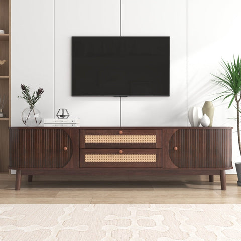 Rootz TV Cabinet - Media Stand - Entertainment Center - Spacious Storage - 170L x 39.5W x 46H cm
