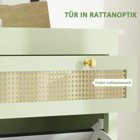 Rootz Shoe Cabinet - Shoe Chest - Shoe Storage - Organizes 12 Pairs - 88 x 30 x 120 cm - Green