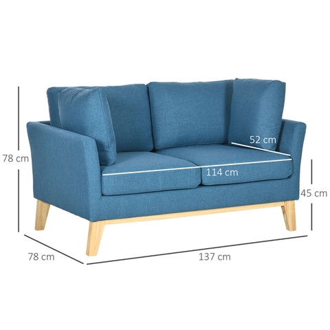 Rootz 2-Seater Sofa - Loveseat - Couch - Breathable & Durable Cover - Comfortable Seating - Easy Maintenance - 137cm x 78cm x 78cm