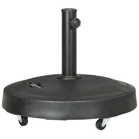 Rootz Parasol Stand - Parasol Holder - Parasol Base - Umbrella Stand With Wheels - Weather Resistant - Black - 53cm x 53cm x 41cm