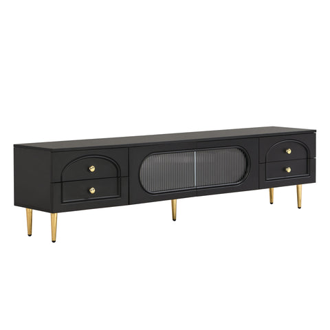 Rootz Lowboard Living Room TV Cabinet - TV Stand - Entertainment Unit - Spacious Storage - 175cm x 35cm x 45cm