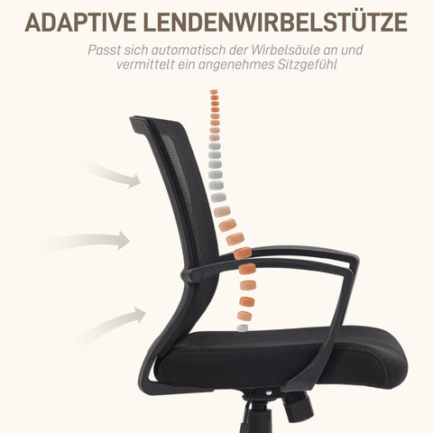 Rootz Ergonomic Office Chair - Mesh Desk Chair - Adjustable Office Seat - Comfort & Durability - 62cm x 60cm x 92-102cm