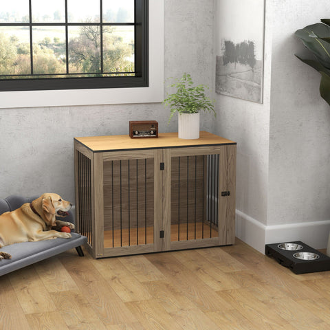 Rootz Dog Box - Pet Box for Large Dogs - Dog House - Indoor - Modern Design - 106 x 60 x 76 cm - Brown