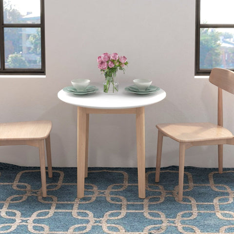 Rootz Dining Table - Kitchen Table - Space-Saving Table - Classic Scandi Design - Durable Pinewood - 75cm x 75cm x 76cm