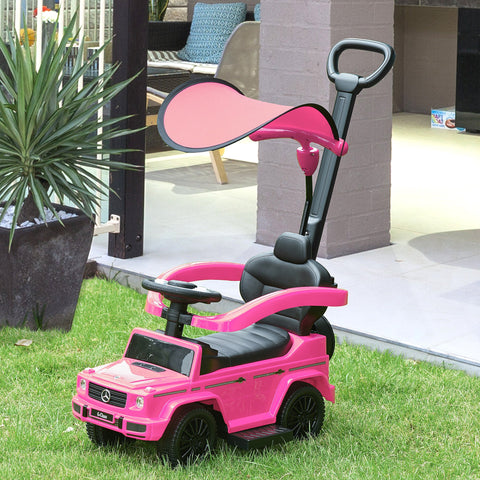 Rootz Children's Vehicle Car - Child Ride-On - Kids' Push Car - Promotes Motor Skills - 85.5cm x 40.5cm x 95cm - Pink and Black