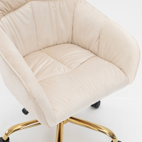 Rootz Height Adjustable Swivel Chair - Rotatable Seat - Velvet Office Chair - Maximum Comfort - 44cm x 55cm x 91cm