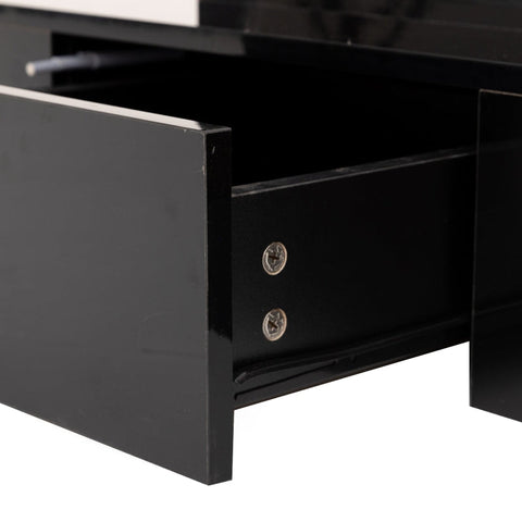 Rootz High-Gloss Coffee Table - Modern Table - Contemporary Table - Storage Solution - 100L x 50W x 39H cm