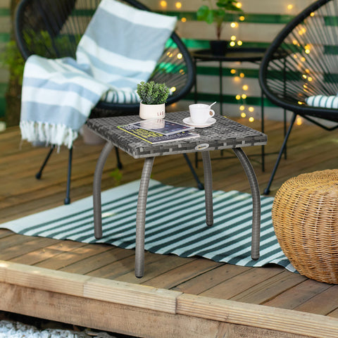 Rootz Garden Side Table - Patio Table - Outdoor Accent Table - UV & Moisture Resistant - 45cm x 45cm x 44cm