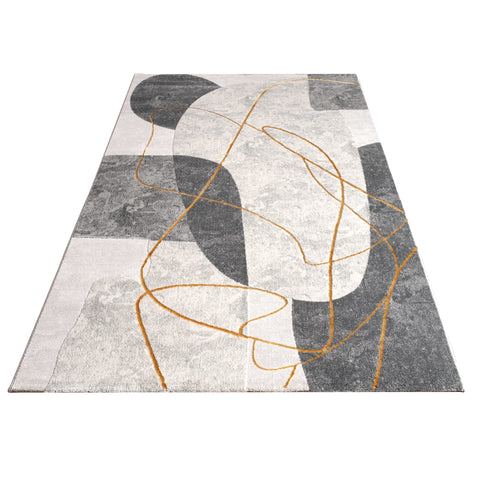 Geometric & Botanical Pattern Rug – Soft, Durable, Modern, Elegant Design