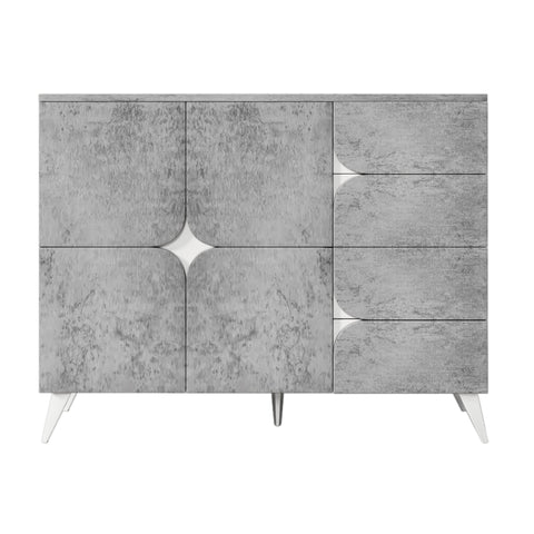 Rootz Sideboard with Drawers - Chest of Drawers - Storage Cabinet - Modern Design - Gray - 120×35.5×94 cm