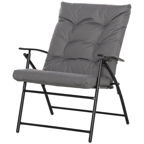 Rootz Camping Chair - Folding Chair - Portable Seat - Adjustable Backrest - Grey Oxford Fabric - 65x65x94cm