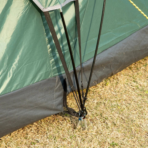 Rootz Camping Tent - Guy Ropes - Carry Bag - 5-6 Persons - Family Tent - Lamp Hooks - Side Pockets - Polyester-Oxford - Green-Black - 4.55 x 2.3 x 1.8m