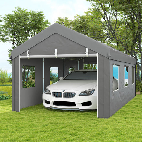 Rootz Tente Garage Carport - Storage Shelter - Auto Cover - Weatherproof Protection - 6m x 2.95m x 2.78m