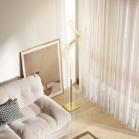 Rootz Spiral Standing Lamp - Floor Lamp - Mood Light - Efficient Lighting - 20.5 x 20.5 x 146cm - Gold