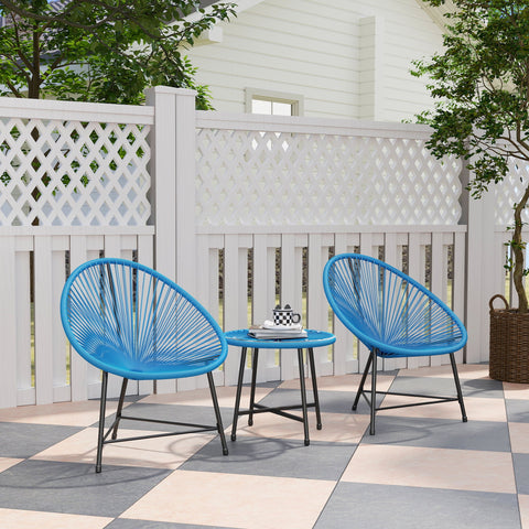 Rootz 3 Piece Outdoor Garden Furniture Set - Patio Set - Balcony Set - Comfort & Style - Chair 72x68x81cm, Table Ø45x46cm