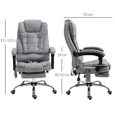 Rootz Office Massage Chair - Heated Chair - Ergonomic Seating - Adjustable Comfort - 65cm x 70cm x 111-119cm
