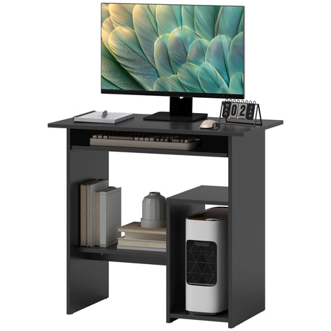 Rootz Computer Desk - Office Table - Workstation - Compact Design - 80 x 45 x 75 cm - Black