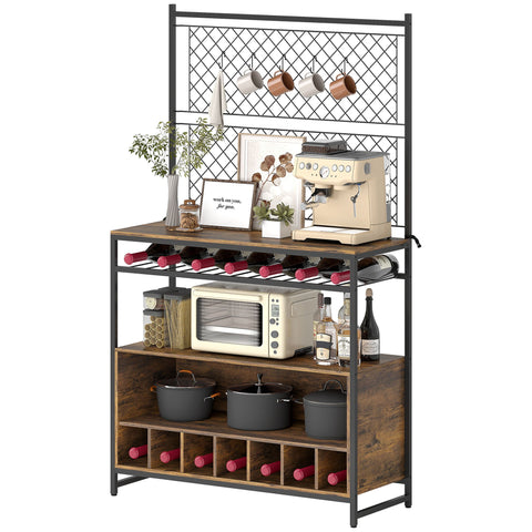 Rootz Kitchen Shelf - Storage Organizer - Metal Grid Panels - Expand Storage Space - 96.5cm x 38cm x 165cm
