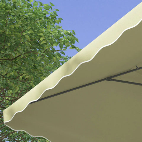 Rootz Parasols Umbrella - Cantilever Umbrella - Decorative Edge - Ventilation Canopy - Offset Design - Umbrella Roof - Metal-polyester - Beige - 2.4x2.4x2.6m