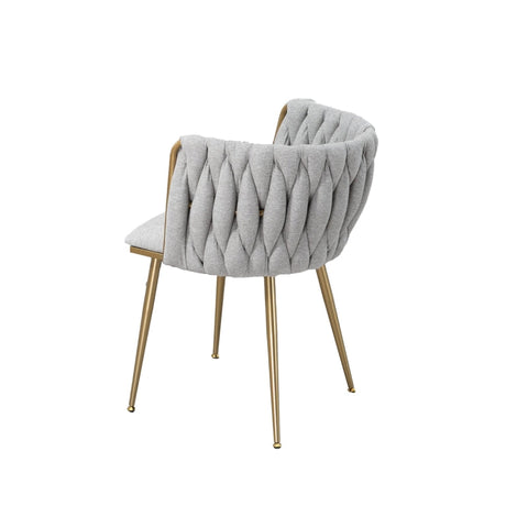 Rootz 2 Piece Casual Dining Chair Set - Linen Fabric Chair - Padded Seats - Comfort & Style - 54cm x 52cm x 73cm