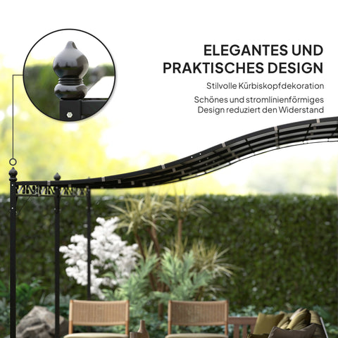 Rootz 3x5m Pergola - Garden Canopy - Outdoor Pavilion - Waterproof Tarpaulin - Metal Frame - 491cm x 298cm x 200/253cm - Stability & Elegance