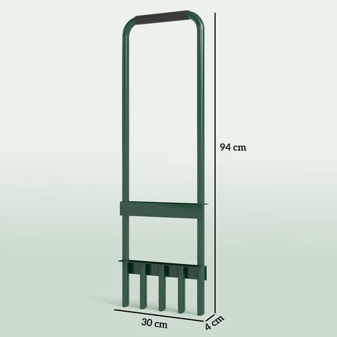 Rootz Manual Lawn Aerifier - Lawn Scarifier - Garden Aeration Tool - Promotes Lawn Health - 30cm Wide - Green