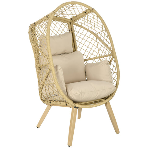 Rootz Egg Chair - Bohemian Nest Chair - Rattan Style Cocoon Chair - UV Resistant & Weatherproof - 88x85x143 cm