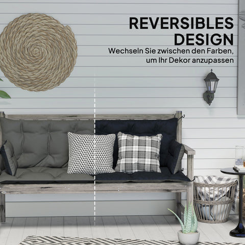 Rootz Outdoor Pillow Set - Garden Cushion - Two-Tone Cushions - Durable Polyester Foam - 180 x 110 x 8 cm - Long-Lasting Comfort