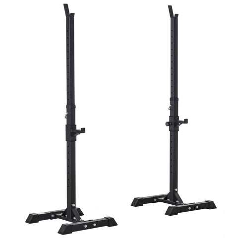 Rootz Dumbbell Stand Set - Barbell Shelf - Weight Rack - Resilient Steel - 52 x 48 x 160 cm - Adjustable Height & Rubber Foot Caps
