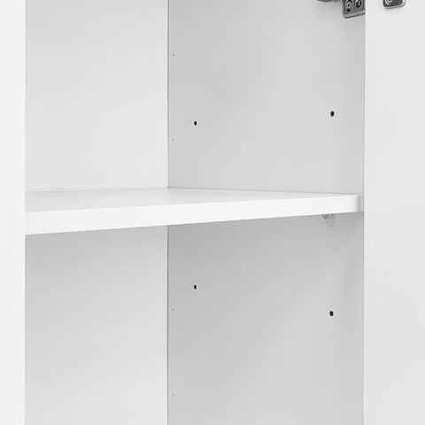 Rootz Minimalist Sideboard - Modern Storage Unit - Elegant Cabinet - Adjustable Dividers - White & Gold - 140L x 38W x 80H cm
