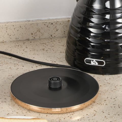 Rootz Black 2-in-1 Toaster and Kettle Set - Pebble Kitchen Set - Breakfast Appliance - 7 Browning Levels - 24.1cm x 19.5cm x 23.2cm