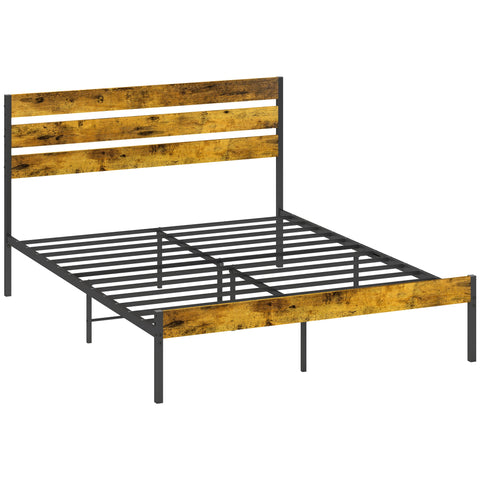 Rootz Double Bed Frame - Steel Bed Base - Industrial Bed Frame - 330kg Capacity - 161x210x105.5cm