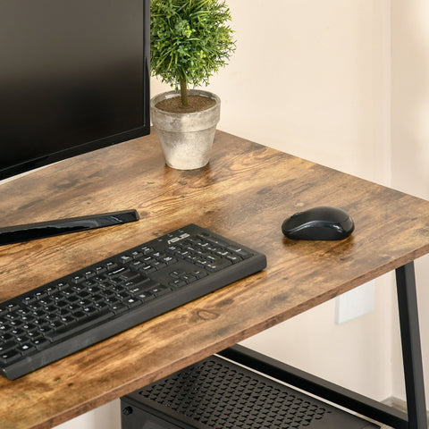 Rootz Industrial Design Office Desk - Workspace Table - Reclaimed Wood Look - Storage Shelves - 120cm x 60cm x 76cm